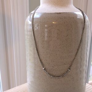 Stella & Dot dainty silver beaded necklace